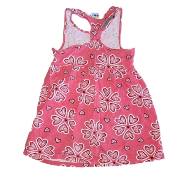 𝅺healthtex Red Paisley Hearts Pattern Racerback Tank Dress - Picture 3 of 4